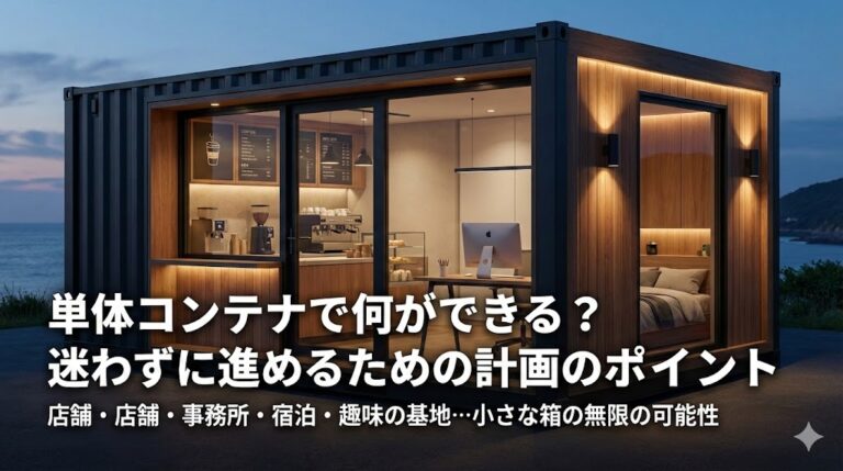 単体コンテナで何ができる？迷わずに進めるための計画のポイント