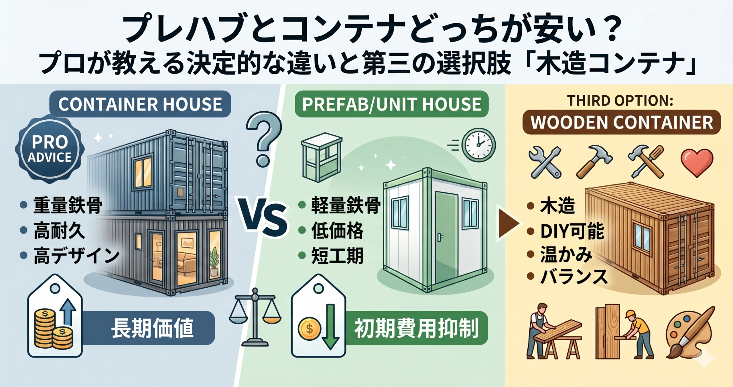 プレハブ＆コンテナハウスの価格