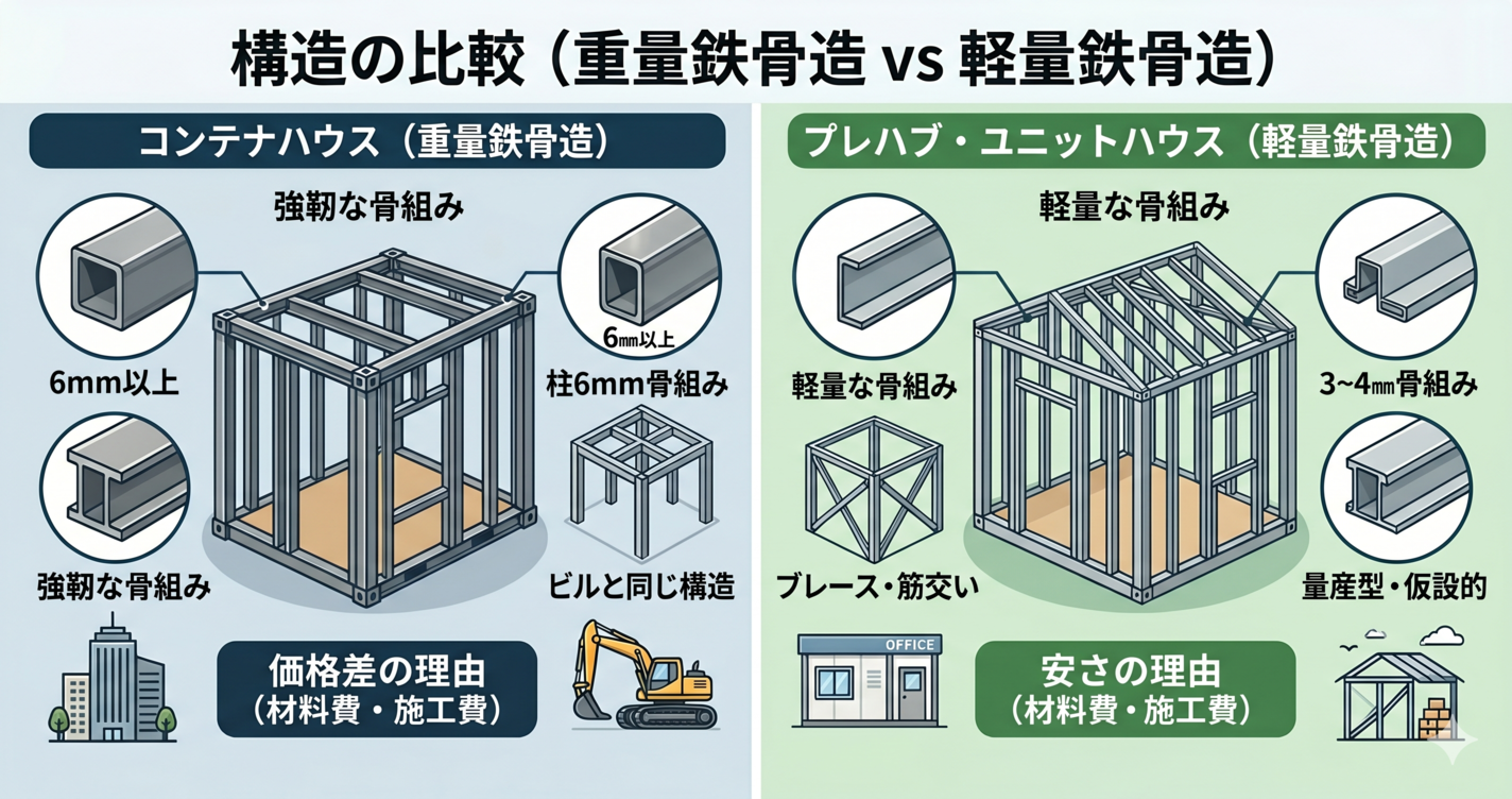 コンテナハウス＆プレハブ比較