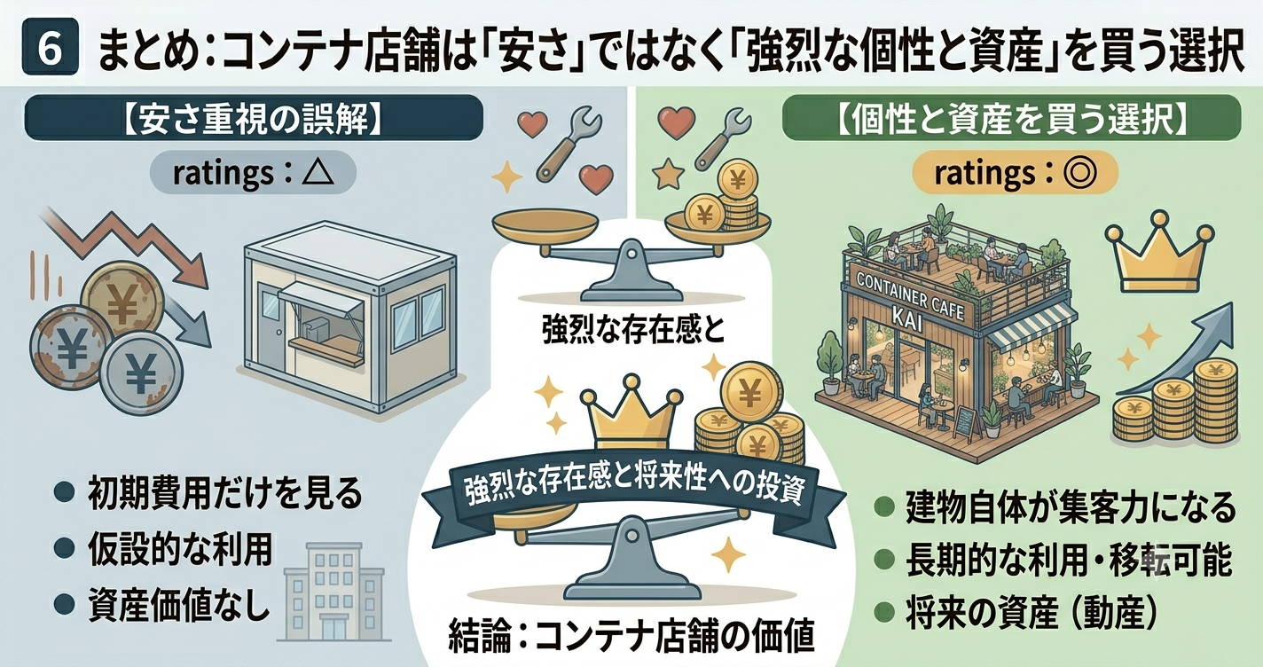 コンテナ店舗を買う選択の図解